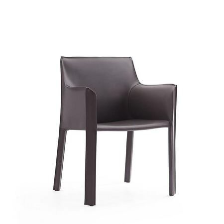 DESIGNED TO FURNISH Vogue Grey Faux Leather Arm Chair, 32.68 x 21.65 x 25.2 in. DE3067586
